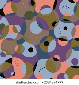 Pattern of colorfull circles, dots. Multicolored background with abstract shapes. Vector illustration.