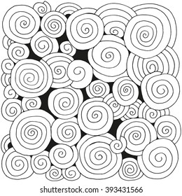 Pattern for coloring book. Artistically ethnic pattern. Hand-drawn swirls, ringlets. Ethnic, doodle, vector, zentangle, tribal design element. Pattern for coloring book.