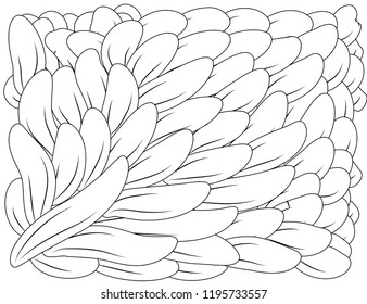 Pattern for coloring book. Ethnic, floral, retro, doodle, tribal design element. Black and white background.