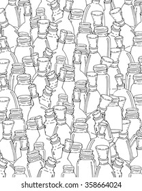 Pattern for coloring book. Handdrawn decorative elements in vector. 