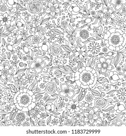 Pattern for coloring book. Pages for kids and adults. Henna Mehendy Tattoo Doodles Seamless Pattern