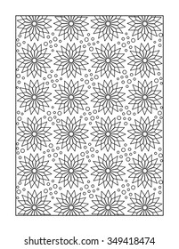 Pattern coloring page for adults (children ok, too) with whimsical stars, or monochrome decorative background.
