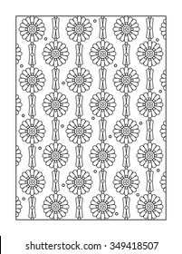 Pattern coloring page for adults (children ok, too), or monochrome decorative background.
