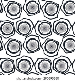 The pattern of colors in distorted circles seamless vector background.