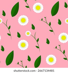 A pattern of colors. Floral pattern with large green leaves. Seamless pattern