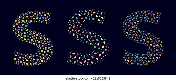 Pattern colors leaves letter S