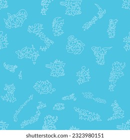 Pattern in colors palette of pool C with abstract map of rugby competition 2023 participants. Vector seamless pattern.