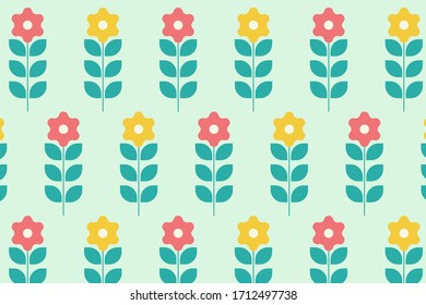 pattern with colourful flowers vector illustration