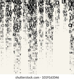 The pattern composed from letters. Illustration for education writing design. Graphic concept for your design