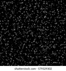 The pattern composed from letters on a black background.