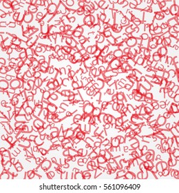 The pattern composed from letters on a white background.