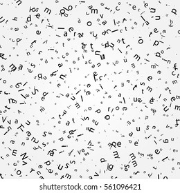The pattern composed from letters on a white background.