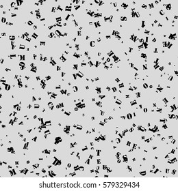The pattern composed from letters on a white background.