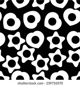 Pattern composed of stars and hearts seamless vector background.