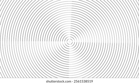 Pattern of concentric circular lines forming an abstract symmetrical design that conveys a sense of optical art and visual harmony. Ideal for backgrounds, design concepts, or optical illusions.