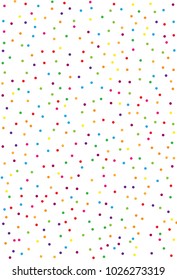 Pattern with confetti. Colorful on a white background color. A simple backdrop for screensavers, banners, wallpapers for your phone. Vector illustration. Rectangular, vertical