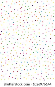 Pattern with confetti. Colorful on a white background color. A simple backdrop for screensavers, banners, wallpapers for your phone. Vector illustration. Rectangular, vertical