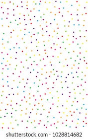 Pattern with confetti. Colorful on a white background color. A simple backdrop for screensavers, banners, wallpapers for your phone. Vector illustration. Rectangular, vertical 