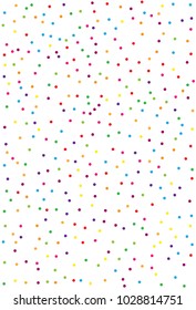 Pattern with confetti. Colorful on a white background color. A simple backdrop for screensavers, banners, wallpapers for your phone. Vector illustration. Rectangular, vertical