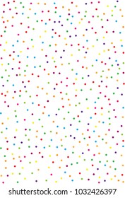 Pattern with confetti. Colorful on a white background color. A simple backdrop for screensavers, banners, wallpapers for your phone. Vector illustration. Rectangular, vertical