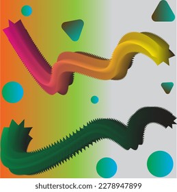 Pattern with confetti on an abstract gradient background.For design theme scholl.