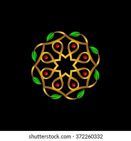 Pattern connecting humans, Muslim pattern together. Nature logo