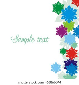 pattern consist of colorful flowers on white background. Vector illustration