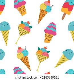 un patrón compuesto de helados brillantes. Vector