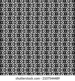 Pattern consisting of broken stripes with slight deviations to the right or left. Decorative graphics, in black and white, made of small particles, short lines, square patches and other elements.