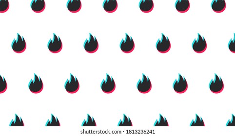 A pattern consisting of colored lights on a white background. Isolate of flame, Gorenje, flash, fire. Vector illustration