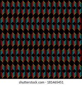pattern consisting of different colored shapes on a black background