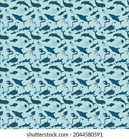 A Pattern Consisting Of Fish Living At Different Depths