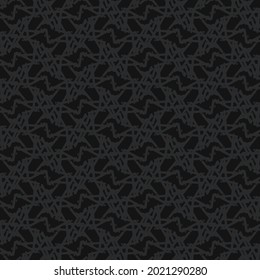 Pattern consisting of mesh spaces. Embroidery made of interlaced lines. Dark decorative background.