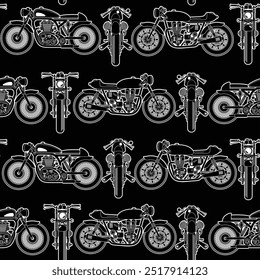 A pattern consisting of a simple motorcycle,,