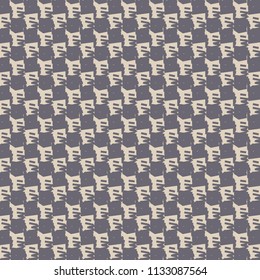 Pattern consisting of square patches alternating in purple and ivory. Retro textile fabric. Vector illustration.