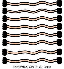 Pattern consisting of wavy lines with a black dot at the end