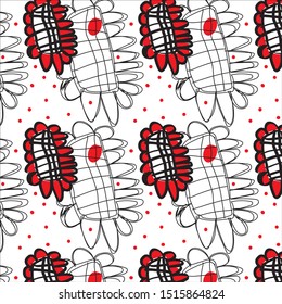 The pattern contains images of a child's drawing of a flower, as if drawn by a marker.