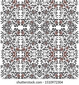 The pattern contains images of plant branches with flowers, buds and leaves.