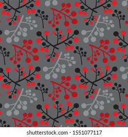 The pattern contains images of twigs with berries.