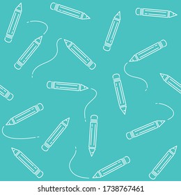 A pattern of contour pencils. School background, pencils, drawing, drawing. Getting ready for school, school sale