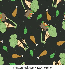 pattern cook doodles vegetables chicken