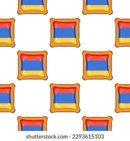 Pattern cookie with flag country Armenia in tasty biscuit, pattern cookie consist of flag country Armenia on natural biscuit, fresh biscuit cookie with flag country Armenia creative pattern sweet food