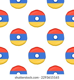 Galleta de patrón con el país de la bandera Armenia en una galleta sabrosa, galleta de patrón consiste en el país de la bandera Armenia en galleta natural, galleta fresca de galleta con el país de la bandera Armenia patrón creativo comida dulce