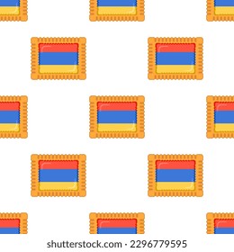 Pattern cookie with flag country Armenia in tasty biscuit, pattern cookie consist of flag country Armenia on natural biscuit, fresh biscuit cookie with flag country Armenia creative pattern sweet food