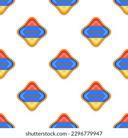 Pattern cookie with flag country Armenia in tasty biscuit, pattern cookie consist of flag country Armenia on natural biscuit, fresh biscuit cookie with flag country Armenia creative pattern sweet food