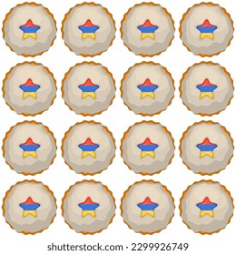 Pattern cookie with flag country Armenia in tasty biscuit, pattern cookie consist of flag country Armenia on natural biscuit, fresh biscuit cookie with flag country Armenia creative pattern sweet food