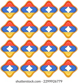 Pattern cookie with flag country Armenia in tasty biscuit, pattern cookie consist of flag country Armenia on natural biscuit, fresh biscuit cookie with flag country Armenia creative pattern sweet food