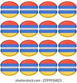 Pattern cookie with flag country Armenia in tasty biscuit, pattern cookie consist of flag country Armenia on natural biscuit, fresh biscuit cookie with flag country Armenia creative pattern sweet food