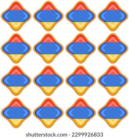 Pattern cookie with flag country Armenia in tasty biscuit, pattern cookie consist of flag country Armenia on natural biscuit, fresh biscuit cookie with flag country Armenia creative pattern sweet food