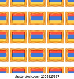 Pattern cookie with flag country Armenia in tasty biscuit, pattern cookie consist of flag country Armenia on natural biscuit, fresh biscuit cookie with flag country Armenia creative pattern sweet food